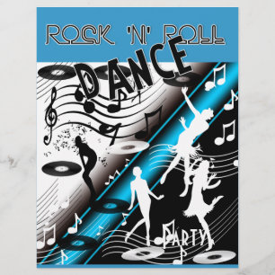 Prospectus 21,6 Cm X 24,94 Cm Flyer Rock 'n' Roll Retro Dance Party