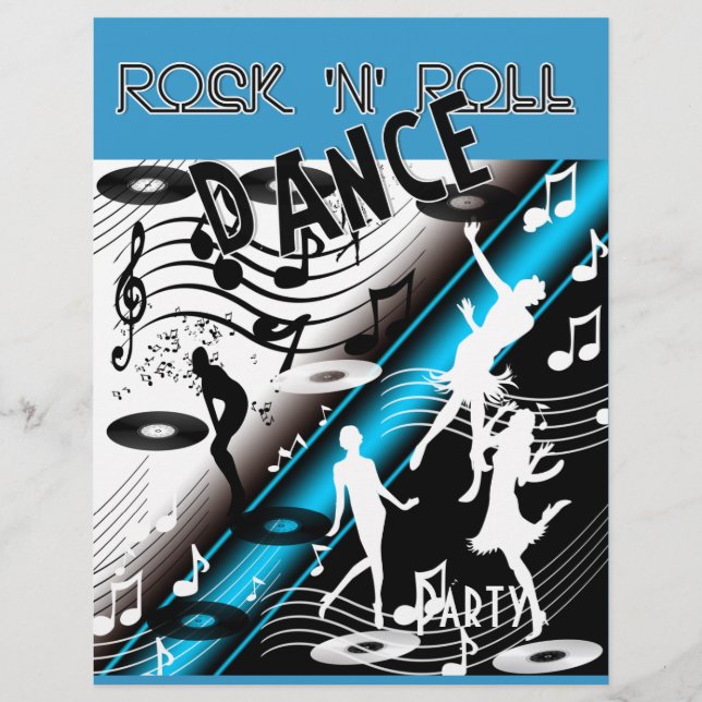 Prospectus 21,6 Cm X 24,94 Cm Flyer Rock 'n' Roll Retro Dance Party (Devant)