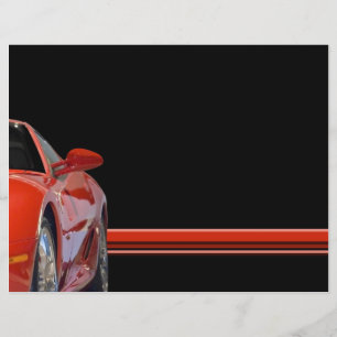 Prospectus 21,6 Cm X 24,94 Cm Flyer Voiture de Sport Rouge