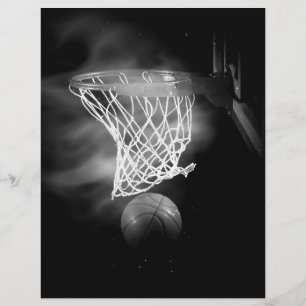 Prospectus 21,6 Cm X 24,94 Cm Flyers de basket-ball noir et blanc