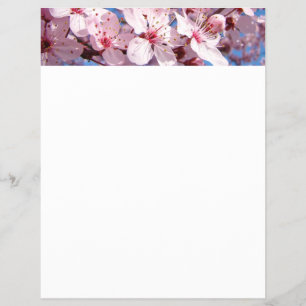 Prospectus 21,6 Cm X 24,94 Cm Flyers de printemps papier Pink Tree Blossoms Blue