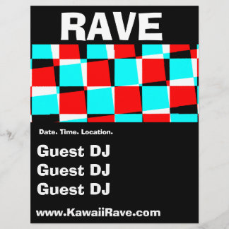 Prospectus 21,6 Cm X 24,94 Cm Flyers de rave personnalisés Funky Checkerboard