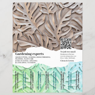 Prospectus 21,6 Cm X 24,94 Cm Fond de feuille de Monstera moderne