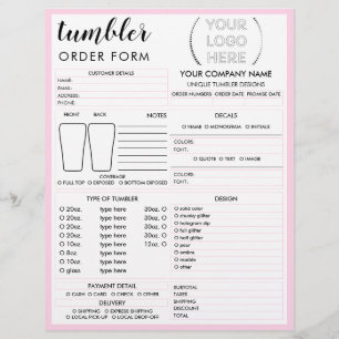 Prospectus 21,6 Cm X 24,94 Cm Formulaire de commande de tasse et mug tumbler ros
