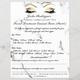 Prospectus 21,6 Cm X 24,94 Cm Formulaire de consentement au traitement facial Ma