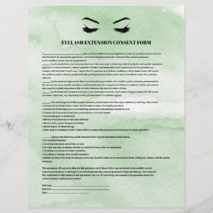 PROSPECTUS 21,6 CM X 24,94 CM FORMULAIRE DE CONSENTEMENT POUR EXTENSIONS DE CILS