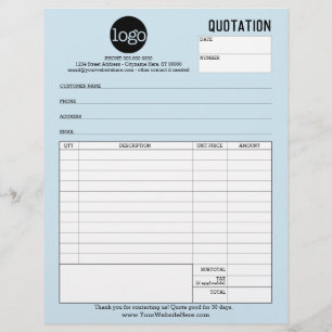 Prospectus 21,6 Cm X 24,94 Cm Formulaire devis d'entreprise - Zones de type pers