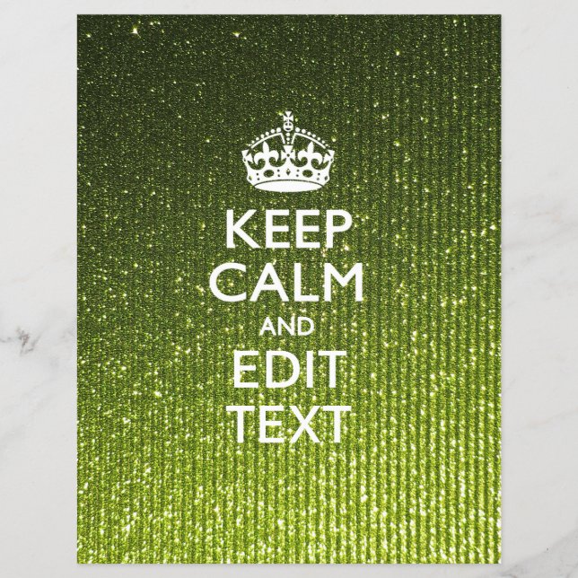Prospectus 21,6 Cm X 24,94 Cm Glamour Vert Lime Continuez À Dire Calme (Devant)