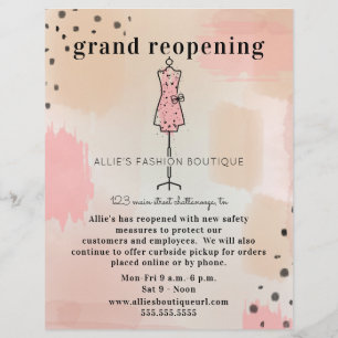 Prospectus 21,6 Cm X 24,94 Cm Grand Boutique de réouverture Abstrait Blush