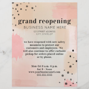 Prospectus 21,6 Cm X 24,94 Cm Grande réouverture Business Blush Pink Abstrait