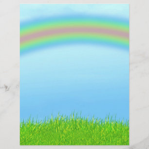 Prospectus 21,6 Cm X 24,94 Cm Grass vert, arc-en-ciel et Arrière - plan ciel ble