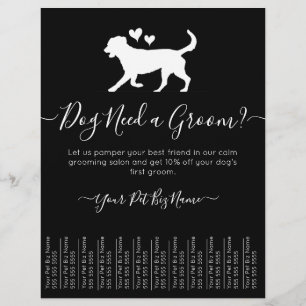 Prospectus 21,6 Cm X 24,94 Cm Grooming minimaliste tendance Chien noir et blanc