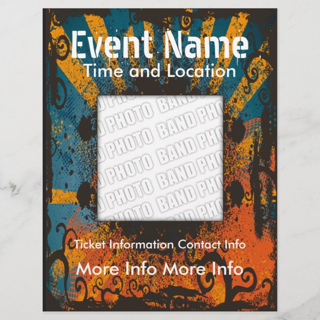 Prospectus 21,6 Cm X 24,94 Cm Grunge d'événements musicaux (Devant)