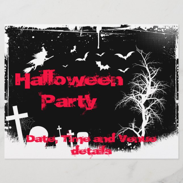 Prospectus 21,6 Cm X 24,94 Cm Grunge Halloween Party flyer (Devant)