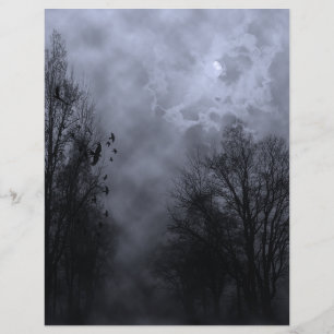 Prospectus 21,6 Cm X 24,94 Cm Halloween Blue Mist Sky avec Ravens Flyer
