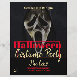 Prospectus 21,6 Cm X 24,94 Cm Halloween Cri Horreur Costume fête Evénement Flyer