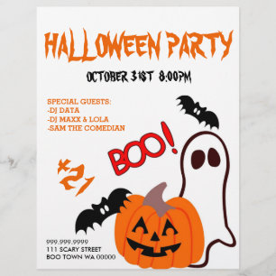 Prospectus 21,6 Cm X 24,94 Cm Halloween Party Event Faire-part DJ CLUB Flyer