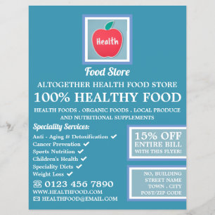 Prospectus 21,6 Cm X 24,94 Cm Health Food Store Logo Advertising