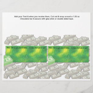 Prospectus 21,6 Cm X 24,94 Cm Heure de la taxe Comptabilité Candy Bar Wrapper pe