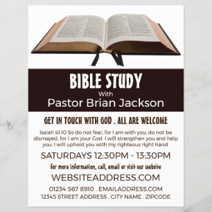 Prospectus 21,6 Cm X 24,94 Cm Holy Bible, Christian Bible Class Advert Flyer