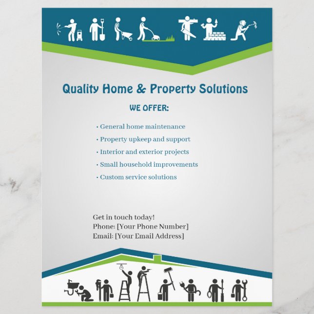 Prospectus 21,6 Cm X 24,94 Cm Home Services Flyer Template (Devant)