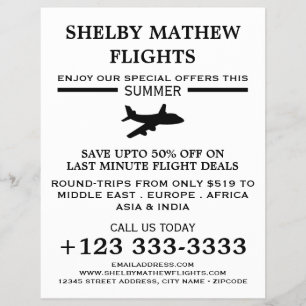 Prospectus 21,6 Cm X 24,94 Cm Icône du plan noir, circulaire publicitaire aérien