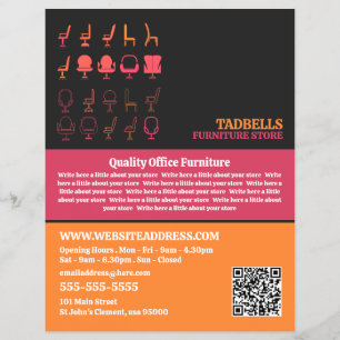 Prospectus 21,6 Cm X 24,94 Cm Icônes de chaise - Ventes de magasin de meubles