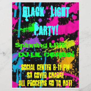 Prospectus 21,6 Cm X 24,94 Cm Img-thing, Black Light Party !, Social Center 8-..