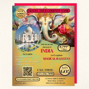 Prospectus 21,6 Cm X 24,94 Cm Inde Voyage Ganesh Modèle coloré