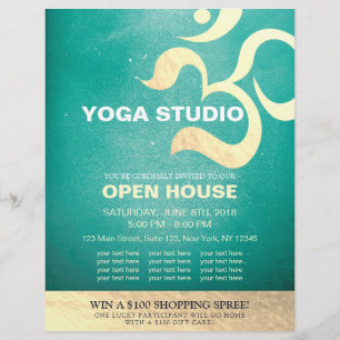 Prospectus 21,6 Cm X 24,94 Cm Instructeur De Méditation De Yoga Studio Om Open H