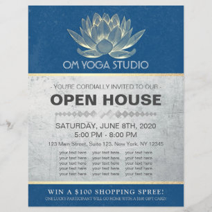 Prospectus 21,6 Cm X 24,94 Cm Instructeur de méditation YOGA Studio Open House L