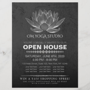 Prospectus 21,6 Cm X 24,94 Cm Instructeur de méditation YOGA Studio Open House L