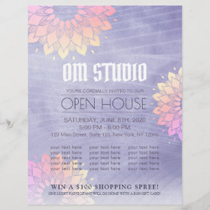 Prospectus 21,6 Cm X 24,94 Cm Instructeur de yoga Gold Mandala Open House