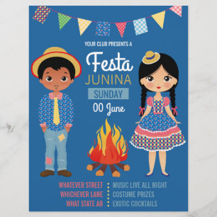 Prospectus 21,6 Cm X 24,94 Cm Invitation à la fête junina d'entreprise/ club