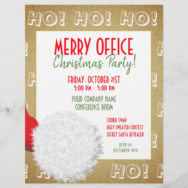 Prospectus 21,6 Cm X 24,94 Cm Invitation à la soirée de Noël | Santa (Devant)