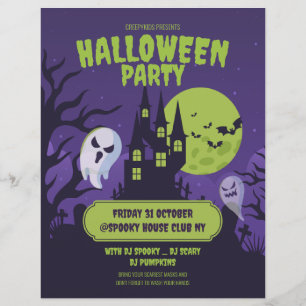 Prospectus 21,6 Cm X 24,94 Cm Invitation de fête de costume d'Halloween Fête d'H