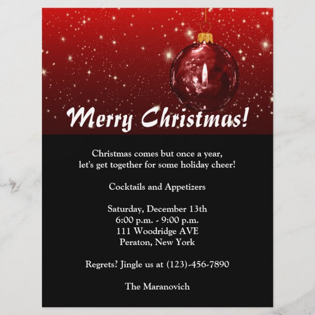 Prospectus 21,6 Cm X 24,94 Cm Invitation du prospectus de Noël (Devant)