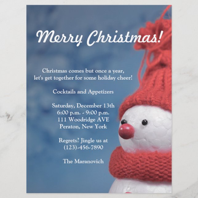 Prospectus 21,6 Cm X 24,94 Cm Invitation du prospectus de Noël (Devant)