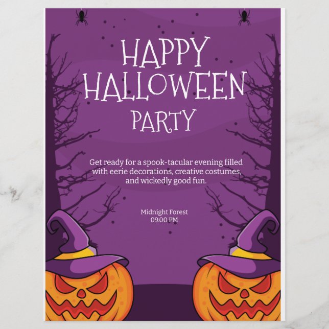 Prospectus 21,6 Cm X 24,94 Cm Invitation Halloween modifiable, Invitation de fêt (Devant)