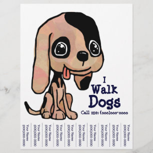 Prospectus 21,6 Cm X 24,94 Cm Je marche Chiens Chiens Chiens Chiot Flyer