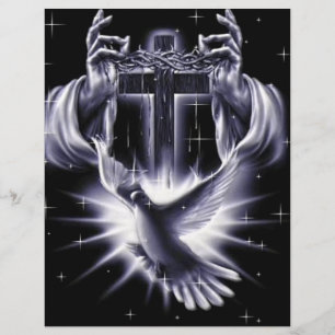 Prospectus 21,6 Cm X 24,94 Cm Jésus-Christ Couronne d'épines et de colombe
