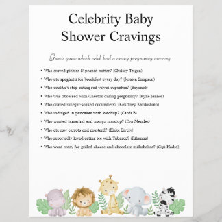 Prospectus 21,6 Cm X 24,94 Cm Jeux de Baby shower Jungle Safari