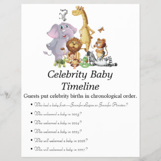 Prospectus 21,6 Cm X 24,94 Cm Jeux de Baby shower Jungle Safari