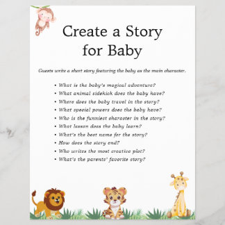 Prospectus 21,6 Cm X 24,94 Cm Jeux de Baby shower Jungle Safari