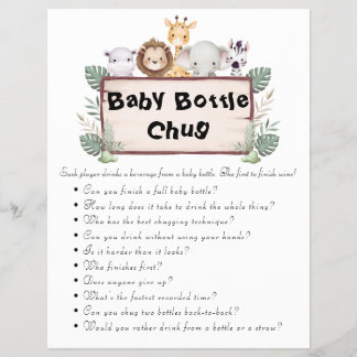 Prospectus 21,6 Cm X 24,94 Cm Jeux de Baby shower Jungle Safari