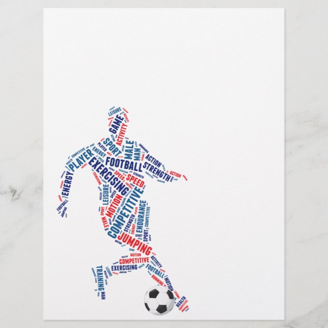 Prospectus 21,6 Cm X 24,94 Cm Joueur de football avec balle (Devant)
