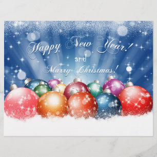 Prospectus 21,6 Cm X 24,94 Cm Joyeux Nouvel An et Joyeux Baubles de Noël