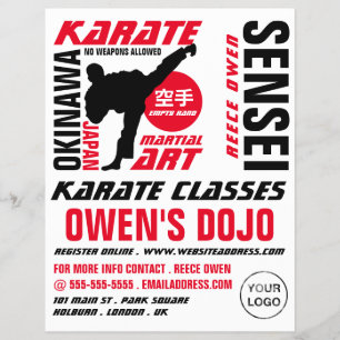 Prospectus 21,6 Cm X 24,94 Cm Karate Design, Karate Class Publicité