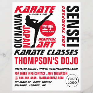 Prospectus 21,6 Cm X 24,94 Cm Karate Design, Karate Class Publicité