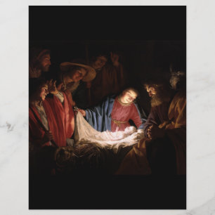 Prospectus 21,6 Cm X 24,94 Cm L'Adoration des Bergers par Honthorst